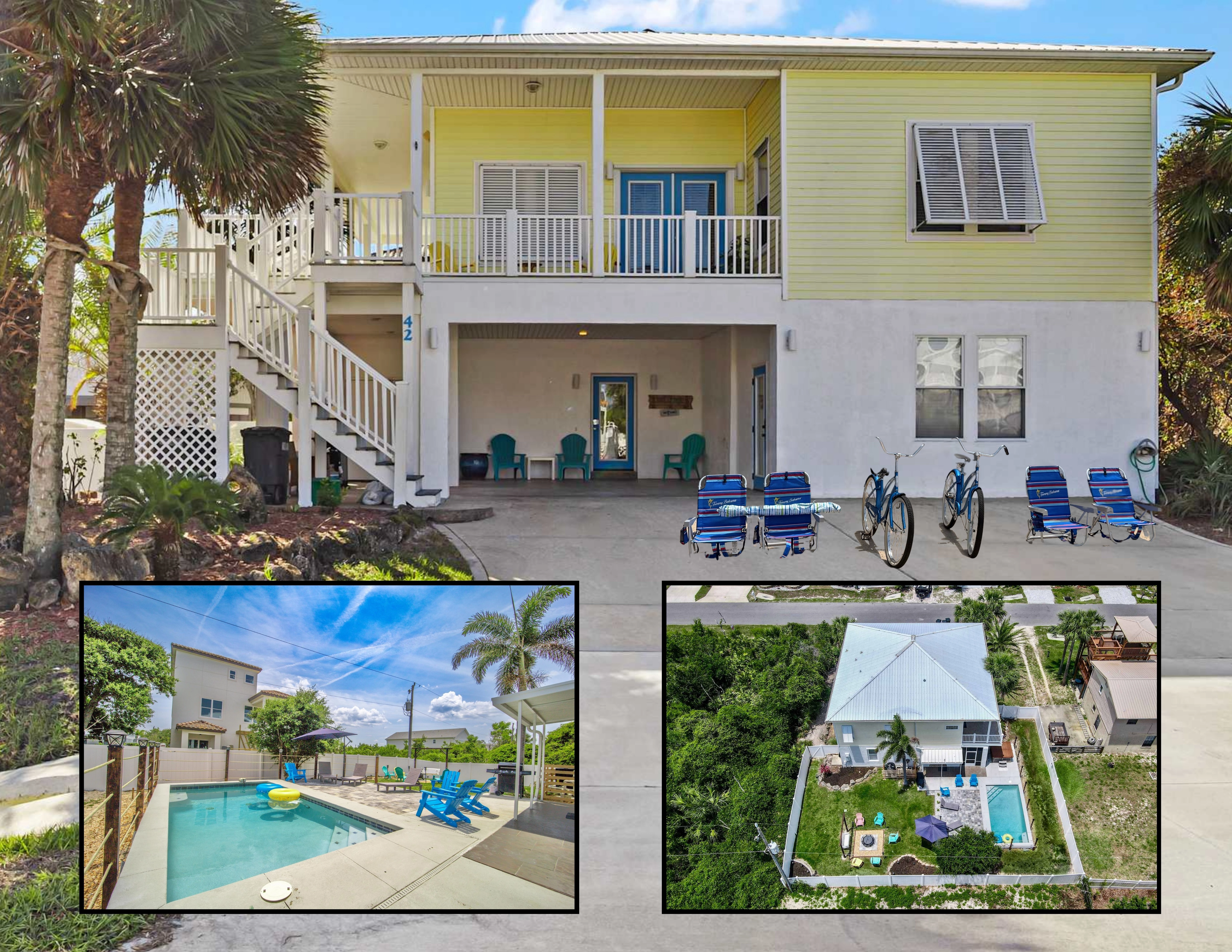 Perfect Beach House (2min walk) with Heated Pool and Hot Tub! 4 bed/3 bath with Pet Friendly